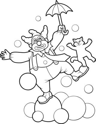 Clown 26 - Coloriages cirque - Coloriages - 10doigts.fr